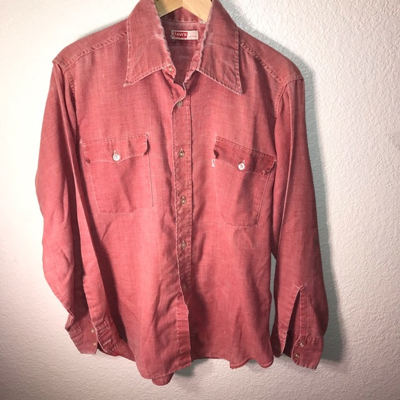 LEVI'S Red Vintage L/S BIG "E" Country Coastal Vibes sz L - Picture 2 of 16